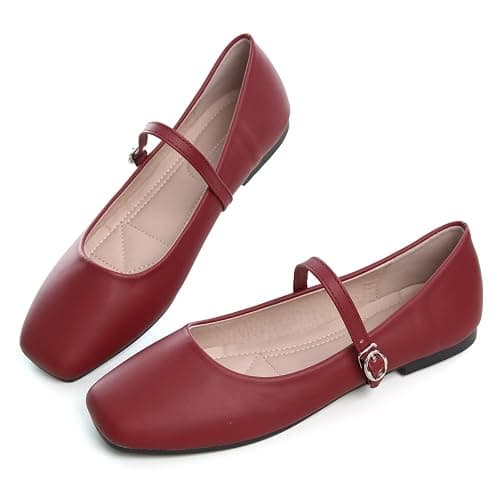 TN TANGNEST Leather Flats for Women Comfortable Square Toe Slip On Flats Soft Work Flats Retro Mary Jane Flats thumbnail 6