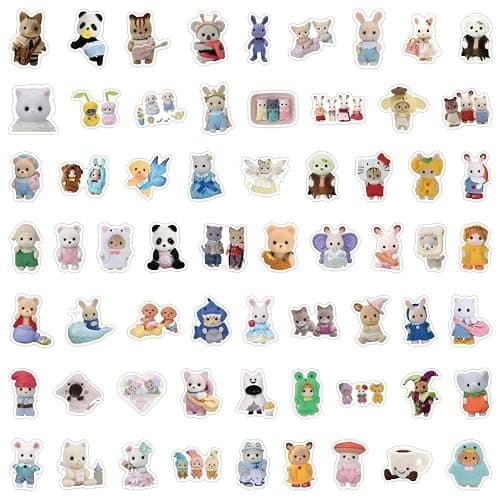 120-Piece Forest Animal Family Stickers - Waterproof Vinyl Decals for Laptop Luggage Water Bottle - Miniature Style Collectible Gift for Adults, Cute Cartoon Room Decor Art thumbnail 6