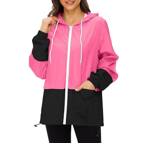 Zando Lightweight Rain Jacket Women Waterproof - Raincoat for Women Packable Rain coat Hooded Windbreaker for Travel Outdoor - Image 1