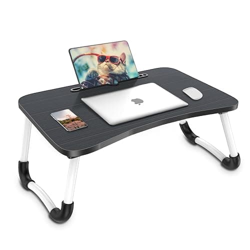 Zapuno Laptop Bed Desk, Foldable Laptop Tray Table with Tablet Slot, Lapdesk Laptop Stand for Bed Portable Standing Table for Bed Couch Floor - Image 1