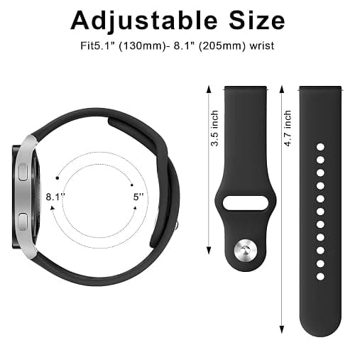 Meliya 20mm 22mm Quick Release Watch Band Soft Silicone Breathable Replacment Sport Watch Straps for Women Men thumbnail 4