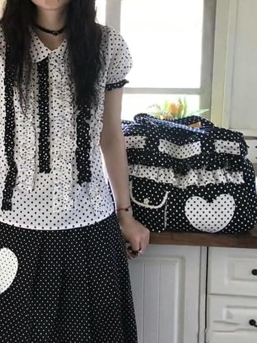 TYATVS Whimsy Twee Polka Dot Purse Gyaru Style Kawaii Harajuku Shoulder Bag Shoujo Girl J Fashion Alt Accessories thumbnail 6