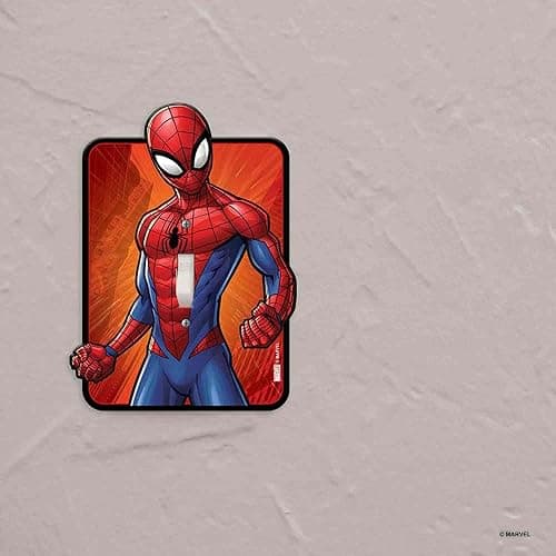 Open Road Brands Marvel Spider-Man Embossed Metal Light Switch Plate Decoration for Bedroom or Man Cave thumbnail 2