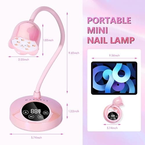 Makartt Flash Cure UV Nail Lamp for Gel Nails Rechargeable Gooseneck Design | 30Mw/Cm² UV LED Lamp with Flexible Gooseneck, Auto Sensor and 4 Timers for Fast, Even Gel Nail Curing Home DIY Salon Use thumbnail 9