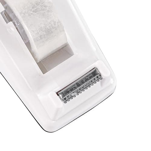 Desktop Tape Dispenser White with Weighted Nonskid Base - Includes 6 Rolls of Transparent Tape (0.71 Inch x 1000 inches Each) thumbnail 4