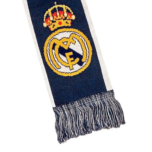 Icon Sports Officially Licensed Real Madrid CF Reversible Soccer Scarf, Blue Premium Acrylic Unisex Soccer Gear thumbnail 3