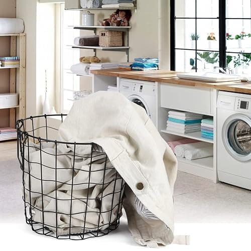 Iron Art Laundry Basket, Multifunctional Storage Organizer for Bathroom, Nordic Style, ins style, Versatile Use with Large Capacity, Hollow Design for Dirty Clothes thumbnail 2