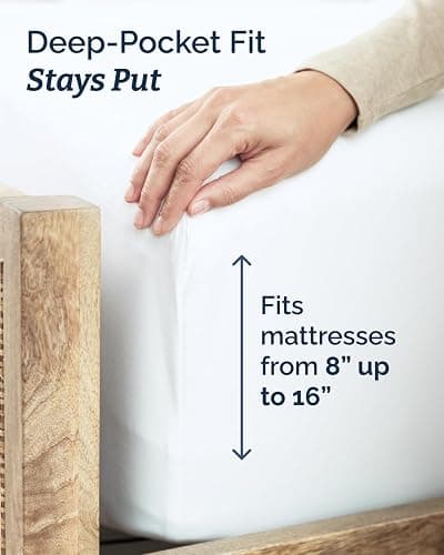Full XL Bed Sheet - 4 Piece Full XL Bed Sheets Set - Ultra-Soft, Comfy, Breathable & Cooling - Hotel Luxury Bedding for Women & Men with Deep Pockets - Wrinkle Free & Fade Resistant - Oeko-Tex - White thumbnail 4