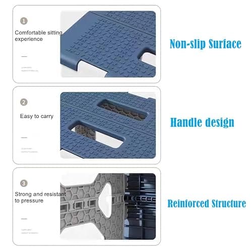 GOYUWEN Foldable Bath Shower Safety Chair Seat Grey, Foldable and Anti-Slip Bench Bathtub Stool for Elderly or Seniors (Foldable ShowerChair 15.7" H Grey, Seat Size 12.4" x 8.3“ thumbnail 4
