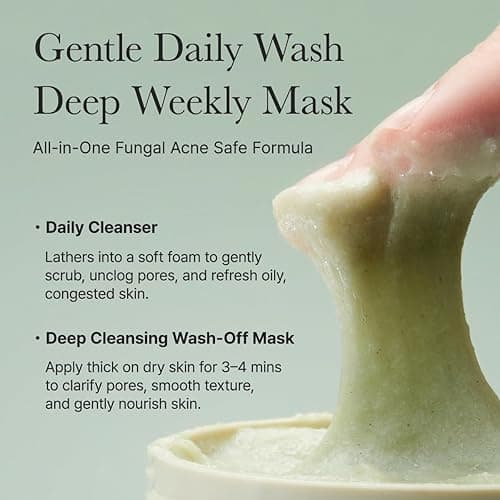 Arencia Korean Rice Mochi Face Cleanser - Face Mask, Foaming Cleanser, Gentle Scrub All in One - Deep Cleansing, Moisturizing, Pore Minimizing, Removing Blackhead- with Rice Water & Green Tea, Mugwort thumbnail 8