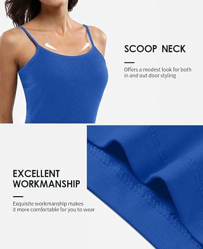 beautyin Cotton Camisole Tops for Women Shelf Bra Adjustable Spaghetti Strap Tank Top Basic Cami Undershirt thumbnail 5
