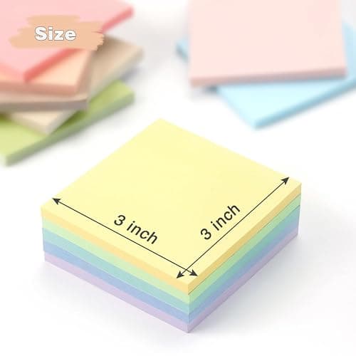 Osboo Sticky Notes 3x3 Inch, 12 Pack, 12 Pastel Multi Colors Note Pads, 50 Sheets/Pad, Perfect for Office, School, and Home Organization thumbnail 2