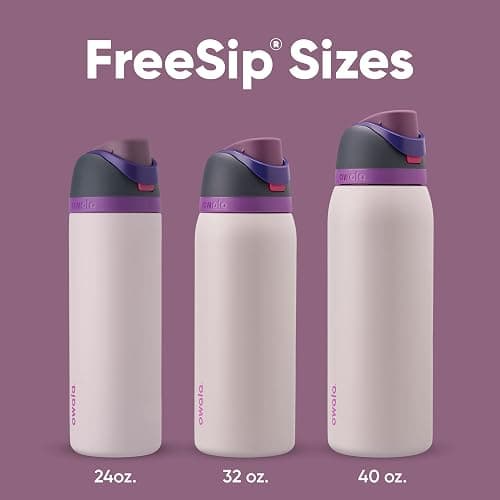 Owala FreeSip Insulated Stainless Steel Water Bottle with Straw for Sports and Travel, BPA-Free, 24oz, Dreamy Field thumbnail 6