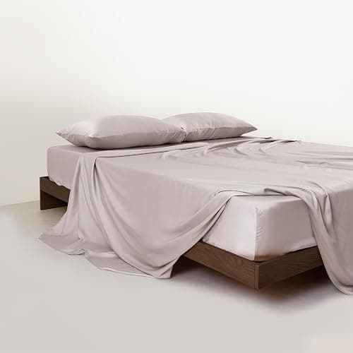 SLASHOP FURRFREE Bamboo Sheet Set - Genuine 100% Organic Viscose - Pet Hair Repellent Bedding Sheet Set for Dogs/Cats Family- Lost Shell Queen thumbnail 2