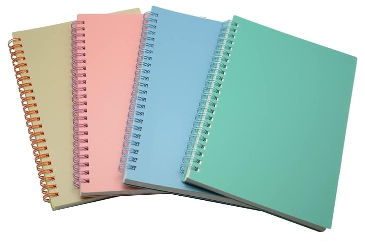 Yansanido Spiral Notebook, 4 Pcs A5 Thick Plastic Hardcover 8mm Ruled 4 Color 80 Sheets -160 Pages Journals for Study and Notes (Light Pink,Light Green,Light Blue,ivory, A5 5.7" x 8.3"-Ruled) thumbnail 5