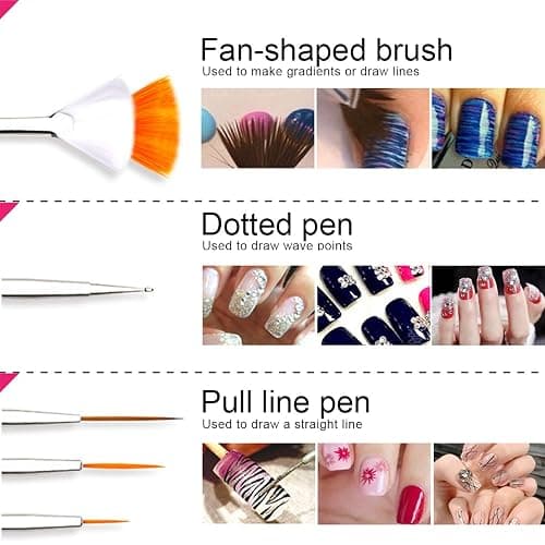 Teenitor Nail Art Kit Nail Art Tools, Nail Design Kit with Nail Art Brushes, Nail Tape Nail Gems Rhinestones, Nail Dotting Tools Nail Foil, Butterfly Nail Design Tools for Nail Art Supplies thumbnail 6