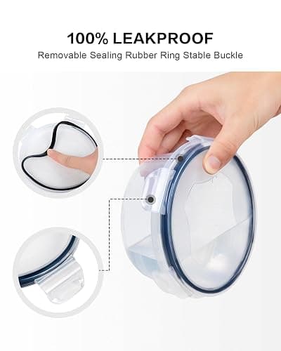 FOOYOO 32 Piece Food Storage Container with Lids (16 Containers + 16 Lids) - Plastic Food Containers with Lid, Airtight Leak Proof Snap Lock, BPA Free Storage Containers thumbnail 5