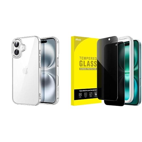 JETech for iPhone 16 Plus Bumper Case and Privacy Screen Protector Bundle - Image 1