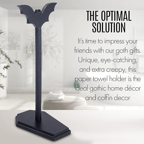 CEFLITECO Bat Paper Towel Holder - Halloween Decor for Kitchen and Bathroom - Gothic Home Decor for Oddities and Curiosities - Goth Accessories for Countertop Stand - Witchy Gifts for Women thumbnail 4