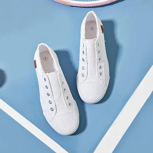 Women's Slip on Shoes Non Slip Fashion Canvas Sneakers Low Top Casual Shoes thumbnail 6