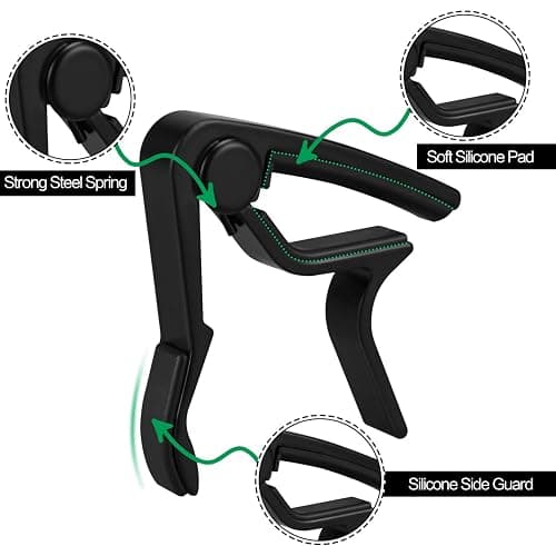 Guitar Capo Guitar Tuner Set, Guitar Accessories, Including Guitar Capo Guitar Tuner Guitar Picks and Guitar Pick Holder, for Guitar Players and Guitar Beginners thumbnail 4