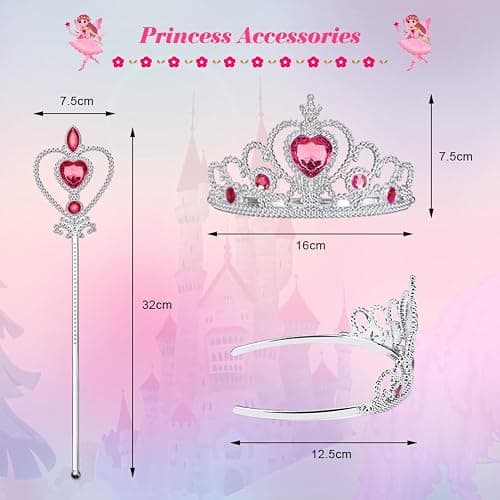 URAQT Robe de Princesse Filles Costume de La Belle au Bois Dormant(100-150) | Deguisement Princesse Fille Fête Anniversaire, Halloween, Noël, Carnaval, Cosplay, Robe de Soirée thumbnail 4