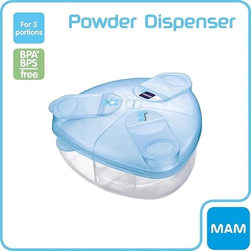 MAM Formula Dispenser | Stores 40g Per Serving and Holds 3 Servings | Spill-Free Snap Cover for Easy Opening | Baby Accessories | Blue (Various Designs) thumbnail 3