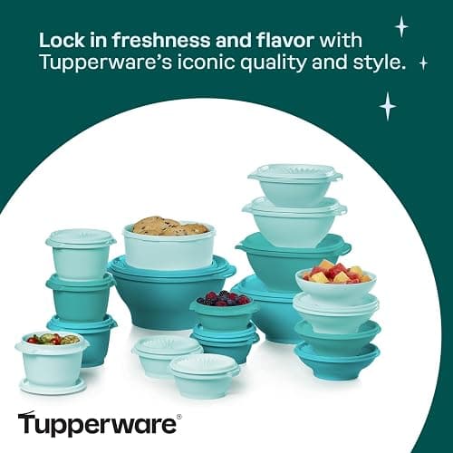Tupperware Heritage Collection Frischhaltedosen-Set, 36-teilig, Vintagegrün, spülmaschinenfest und BPA-frei (18 Behälter, 18 Deckel) thumbnail 6