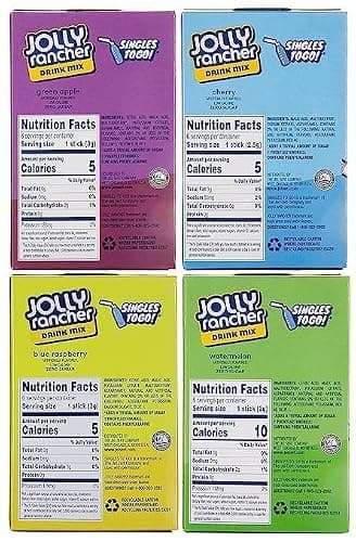 Jolly Rancher SINGLES TO GO! Drink Mix WaterTok Bundle - Blue Raspberry, Green Apple, Watermelon and Cherry Drink Mix thumbnail 2