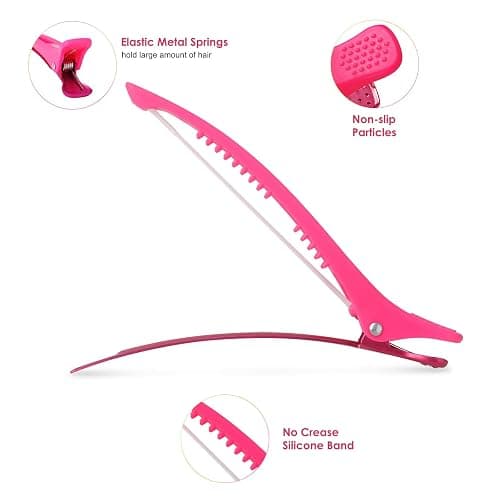 AIMIKE Neon Hair Clips, 12 Pcs Professional Sectioning and Cutting Clips for Hairdressers - 4.3" Long Duck Billed Rollers for Styling thumbnail 3
