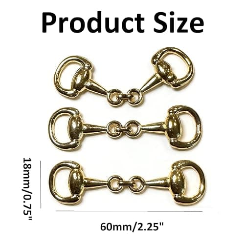 W Wellshine 10PCS Medium Equestrian Snaffle Bit Horse Bit Buckle Plated Snaffle Bit Create Exquisite Equestrian Jewelry, DIY Crafts, Loafer Shoes, Jewelry Making,Decorative Buckles thumbnail 2
