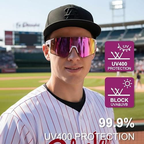 OULAIQI Polarized Sports Sunglasses for Men Women, Cycling, Running, Hiking & Baseball Glasses thumbnail 4