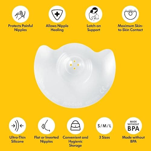 Medela Silicone Contact Nipple Shields, Soft Ultra-Thin Design, Made Without BPA, 1 Pack of 2 Shields (20 mm) and Case thumbnail 3