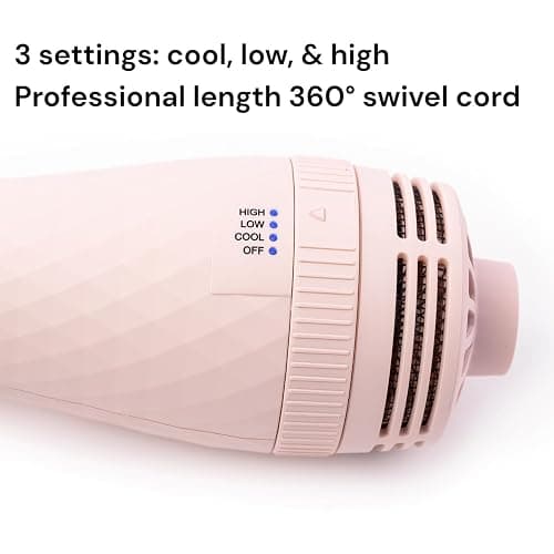 L'ANGE HAIR Le Volume 2-in-1 Titanium Blow Dryer Brush | Hot Air Brush for Hair Drying & Styling | Ionic Oval Barrel for Smooth, Frizz-Free Volume | (Blush – 75mm) thumbnail 5