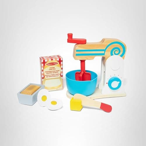Melissa & Doug Make-a-Cake, 10-Piece Wooden Mixer Set with Play Food & Play Kitchen Accessories, Preschool Toys for Girls & Boys Ages 3+ - FSC Certified thumbnail 10