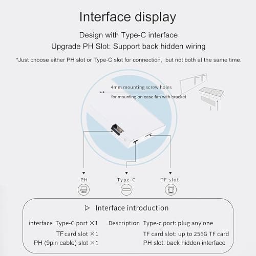 WOWNOVA 8.8" Computer Temp Monitor (Dynamic Theme Supported), 1 Click 1 Cable to Get Started Quickly PC Temperature Display Sensor Panel IPS Mini Secondary Screen CPU RAM HDD Data FPS Monitor (Black) thumbnail 4