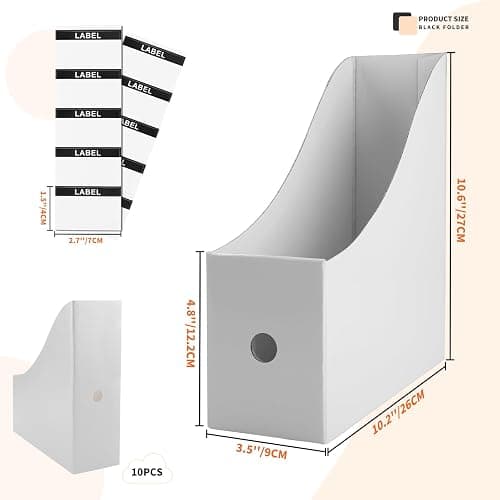 Foydream Zeitschriftenhalter Kraftpapier, 10 Stück A4 Zeitschriftensammle Aktenhalter Schreibtisch Stehsammler Pappe Schreibtisch Organizer für Datei Ordner Schreibwaren Bürobedarf thumbnail 2