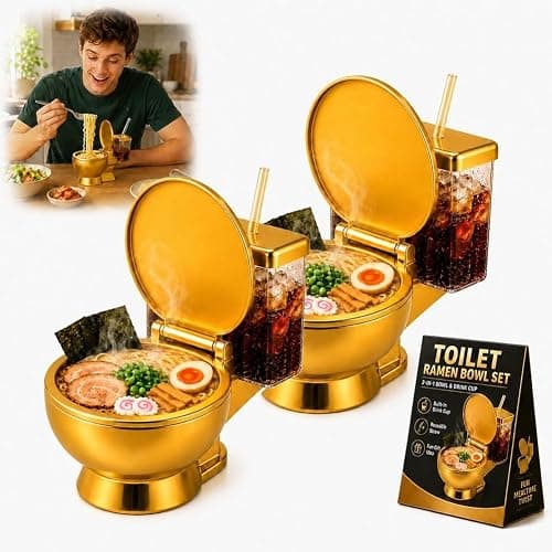 Novelty ramen throne Soup Bowl,Funny Toilet Shaped Bowl with Removable Inner - Image 1
