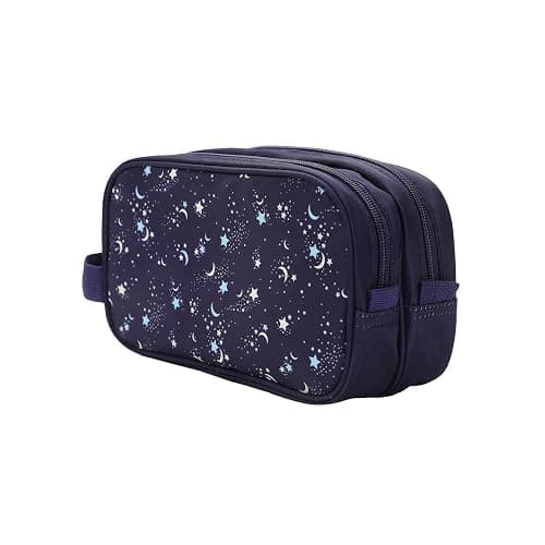 Bioworld Night Sky Dual Compartment Navy Toiletry Cosmetic Kit thumbnail 5