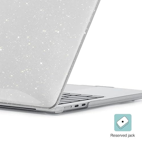 EooCoo Case Compatible with MacBook Air 13 inch M4 2025 2024-2022 Release M3 M2 A3240 A3113 A2681, Glitter Hard Shell&Keyboard Skin Cover&Screen Protector for Mac Air 13.6 inch Case, Sparkly Clear thumbnail 3