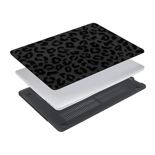 MOSISO Compatible with MacBook Pro 13 inch Case M2 2025, 2024, 2023, 2022, 2021-2016 A2338 M1 A2251 A2289 A2159 A1989 A1708 A1706, Plastic Leopard Grain Hard Case&Keyboard Cover&Screen Protector,Black thumbnail 4