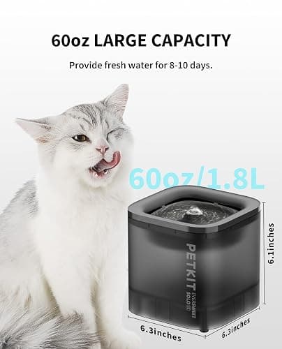 PETKIT New Cat Water Fountain with Wireless Pump, Ultra Quiet 65oz/1.85L Pet Water Fountain for Cats and Dogs Inside, Detachable Design Easy to Clean and Assemble, Filters Included thumbnail 2