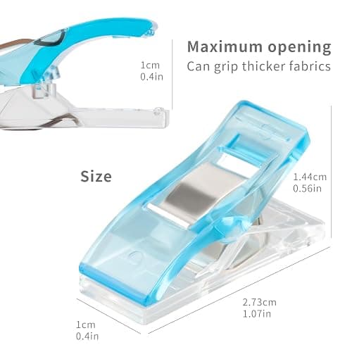 Multipurpose Sewing Clips Pack of 100, Perfect Alternative Quilting Pins | Premium Plastic Fabric Clips Sewing Supplies, Fit Any Chip Clips, Bag Binding for Food, Assorted Colors thumbnail 2
