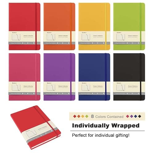 Comix 8 Pack Lined Journal Notebooks for Work, 240 Pages, 5.5"x8.3", Hardcover, A5 Medium College Ruled, Journaling Notebooks for Notes-taking, Fits for Office School Home thumbnail 4