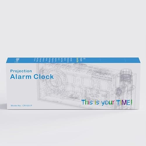 Digital Projection Alarm Clocks for Bedrooms - Large LED Display, 180° Rotatable Projector, 5-Level Dimmer,USB Charger,Battery Backup,Loud Dual Alarms for Kids Elderly,Heavy Sleepers,Snooze,12/24H,DST thumbnail 10