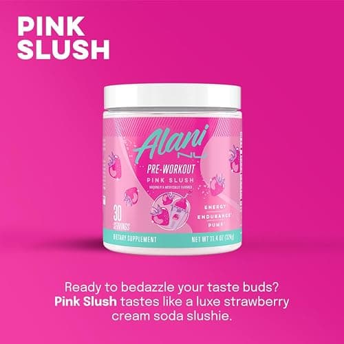 Alani Nu Pre Workout Powder Pink Slush, Amino Energy Boost, Endurance Supplement, Sugar Free, 200mg Caffeine, L-Theanine, Beta-Alanine, L-Citrulline, 30 Servings thumbnail 4
