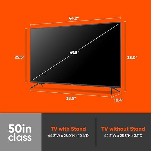 ONN 50-Inch Class 4K Ultra HD LED Smart TV HDR (2160p) Resolution, 60 Hz Refresh Rate, DLED Display, Wireless Streaming, 100012585 (Renewed) thumbnail 2
