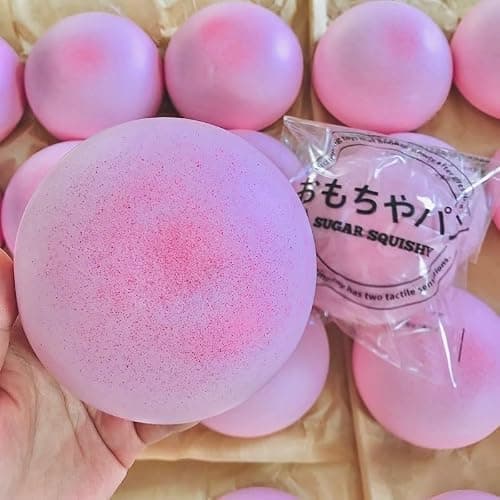SUISUILE Sticky Bread Slow Rising Squishy, Super Soft Slow Rise Squishy Toys, Realistic Bread Shape Squeeze Toy, Pink Bread Food Squishies for Stress Relief (1 Pc) thumbnail 6