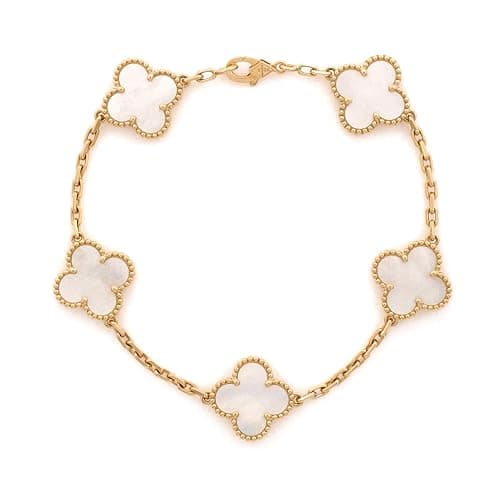Van Cleef & Arpels, Pre-Loved Vintage Alhambra 5 Motifs Bracelet, Yellow Gold - Image 1