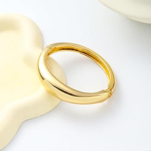 AYWFCBF 2pcs Gold Bangle Bracelets for Women, Trendy Hinged Cuff Open Wide Chunky Gold Bracelet Stack Arm Cuff Jewelry for Women thumbnail 5